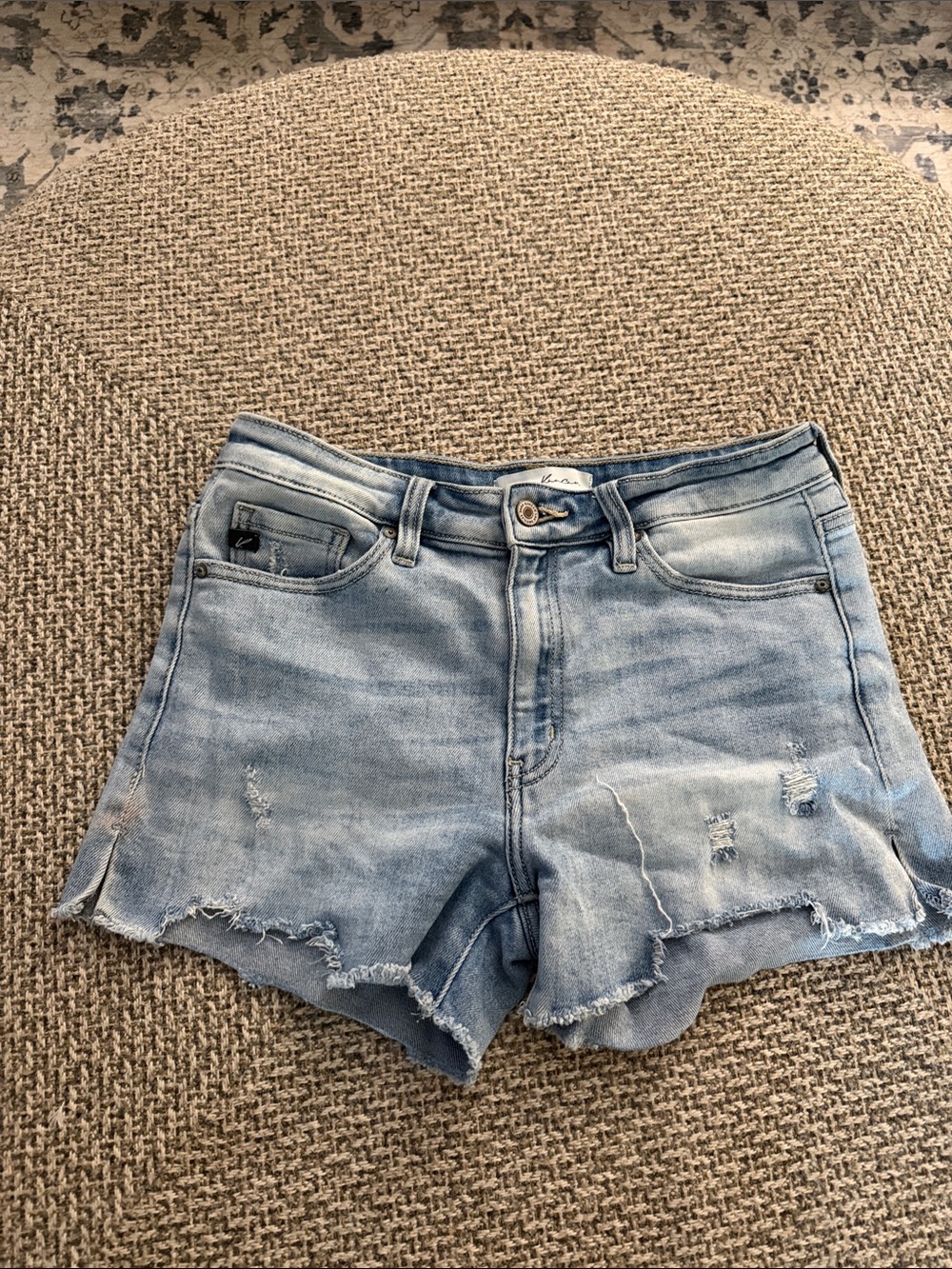 KanCan Light Blue Distressed Denim Shorts